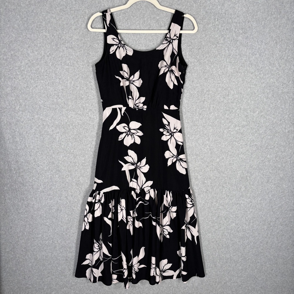 Willow Anthropologie Floral Tiered Midi Dress XS Resort Feminine Peasant Ruffle